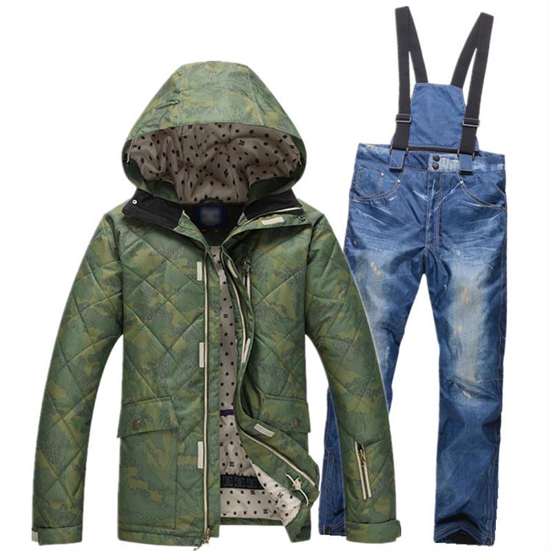 

2020 new Sale Real Men Winter Snowboarding Men' Windproof Ski Jackets+warm Pants Mens Breathable Skiing Jackets Clothes Hooded, Set 01