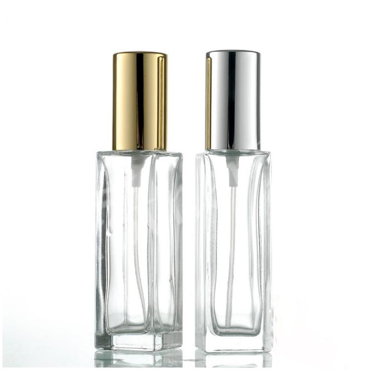 

30ML Empty Packing Anodized Aluminum Spray Rectangle Glass Perfume Bottle 10pcs/lot
