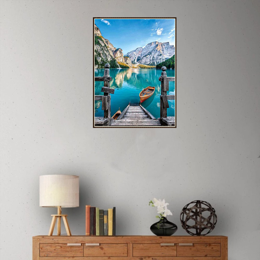 

DIY Diamond Painting With The boat by the sea With Household Mural With Painting For Full Diamond In Bedroom Home Arts