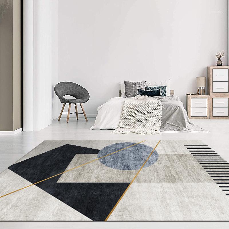 

Modern Abstract Geometric Rug for Living Room/Bedroom/Children Room Durable Washable Non-slip Stain Fade Resistant Carpet Large1, Modern b