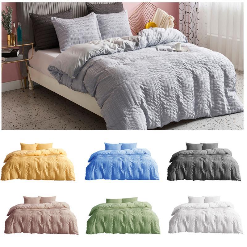 

3pcs Ultra Soft Gift Bedding Set Modern Accessories Washable Quilt Cover Pillowcase With Zipper Ties Queen Size Comfortable, White