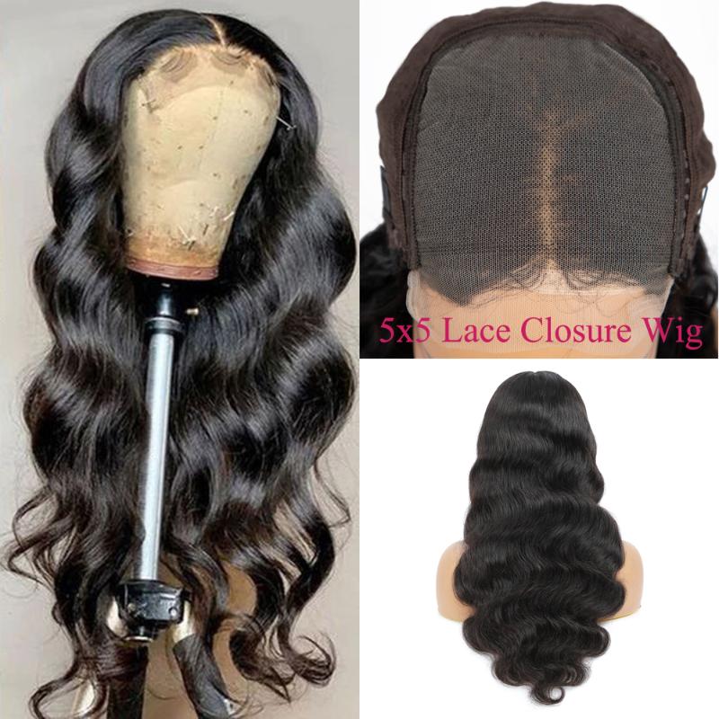 

Amanda Brazilian Body Wave Closure Wig 5x5 Lace Closure Wig 150 Density Remy 13x6 Lace Front Human Hair Wigs For Women, Natural color