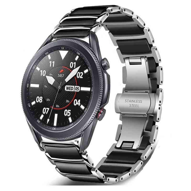 

20mm 22mm Ceramic Strap for Samsung Galaxy Watch 42mm 46mm/Active 2/Huawei GT GT2/Amazfit GTR 47mm Metal Stainless Steel Band