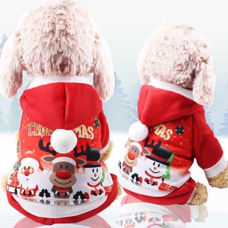 

2021 New Year Dog Clothes Small Dogs Clothes Cloth Christmas Dogs Winter And Autumn Warm Pet Animals tJumpsuits XS-XXL1, Red