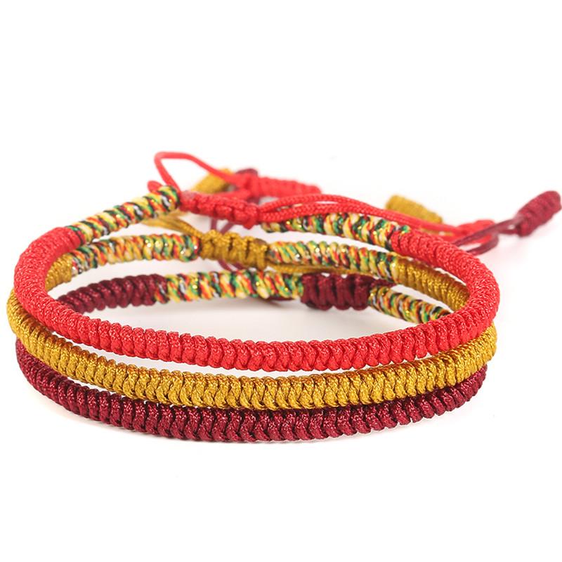 

Handmade Multi Color Bracelet Tibetan Buddhist Braided Bracelet Knot Lucky Red Rope Bangle For Men Women Unisex Jewelry 1320