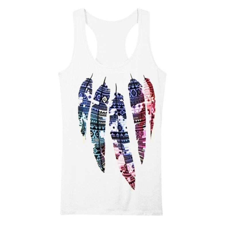 

Sexy Women T-shirt -3XL Printed Feather Print Summer Ethnic African Funny Women Clothes, Black