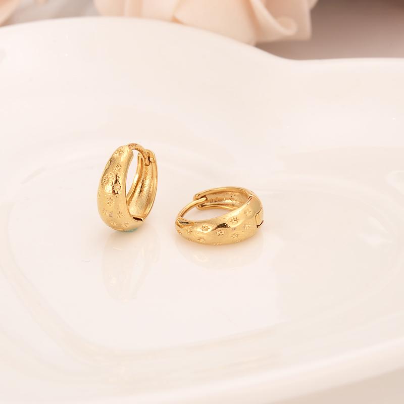 

Gold Girls lovely heart Circles Huggies Hoop Earrings For Kids Children Aros women girlsboy jewelry african Christmas gift