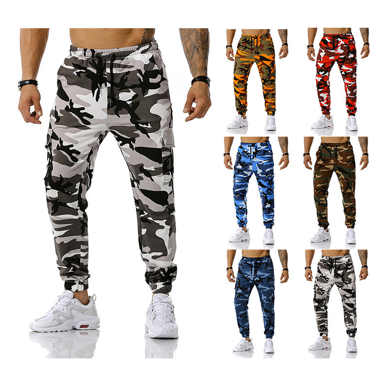 

2021 New Mens Man Stitching Camouflage Jogging Outdoor Sports Pants Hip Hop Casual Trousers Fashion Streetwear 7zu6, Army green
