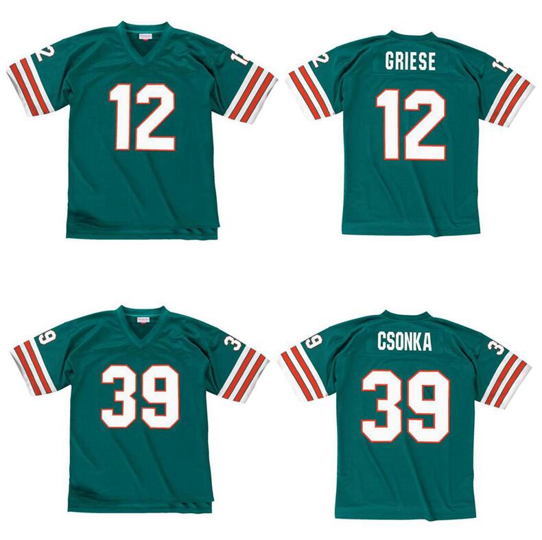 

Stitched football Jersey 12 Bob Griese 39 Larry Csonka 1972 Mitchell & Ness retro Rugby jerseys Men Women Youth S-6XL, Stitched jersey
