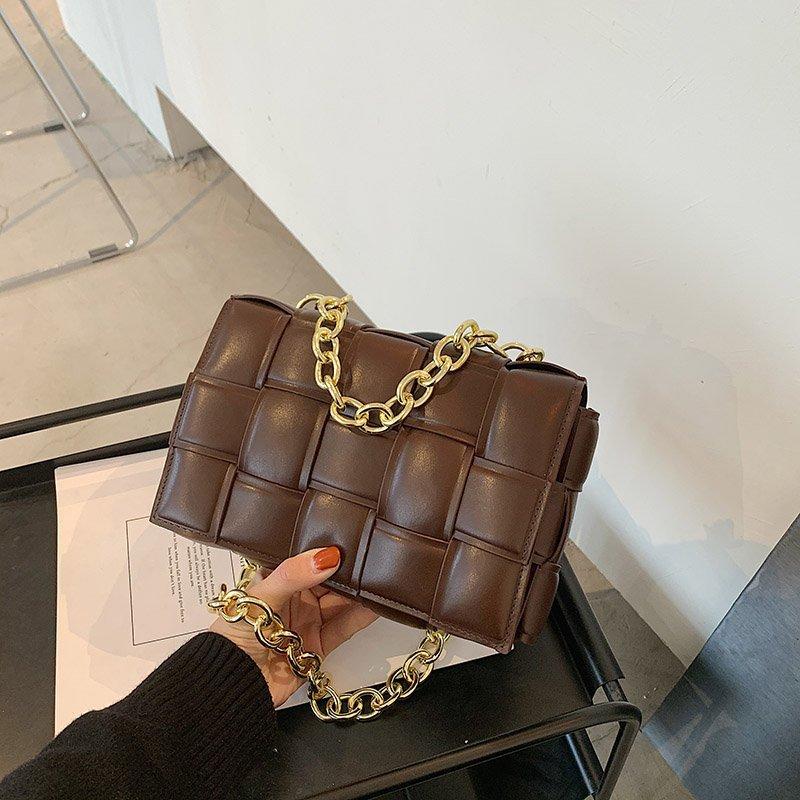 

Hand-woven bag women 2020 new fashion handbag Korean version wild chain shoulder bag purses and handbags luxury designer, Green