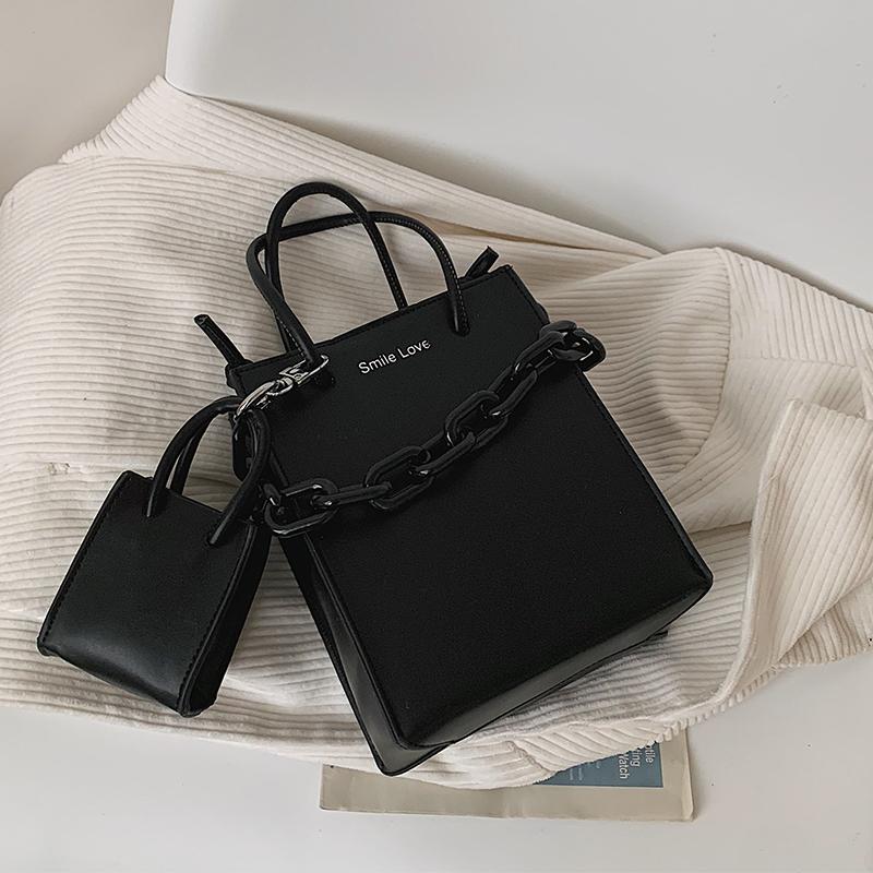 

Simple Bag Female Bag New 2021 Fashion Handbag Texture One-shoulder Western Style Messenger Wild Ins, Black