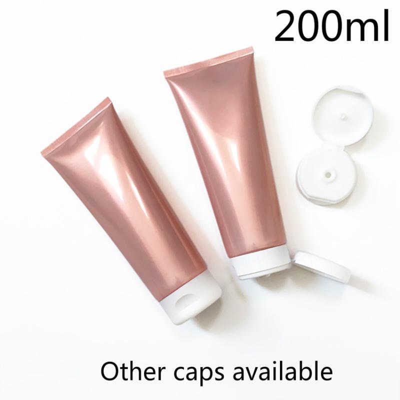 

200g Pink Plastic Soft Bottle Empty 200ml Cosmetic Makeup Body Lotion Cream Container Shampoo Squeeze Tube Free Shipping