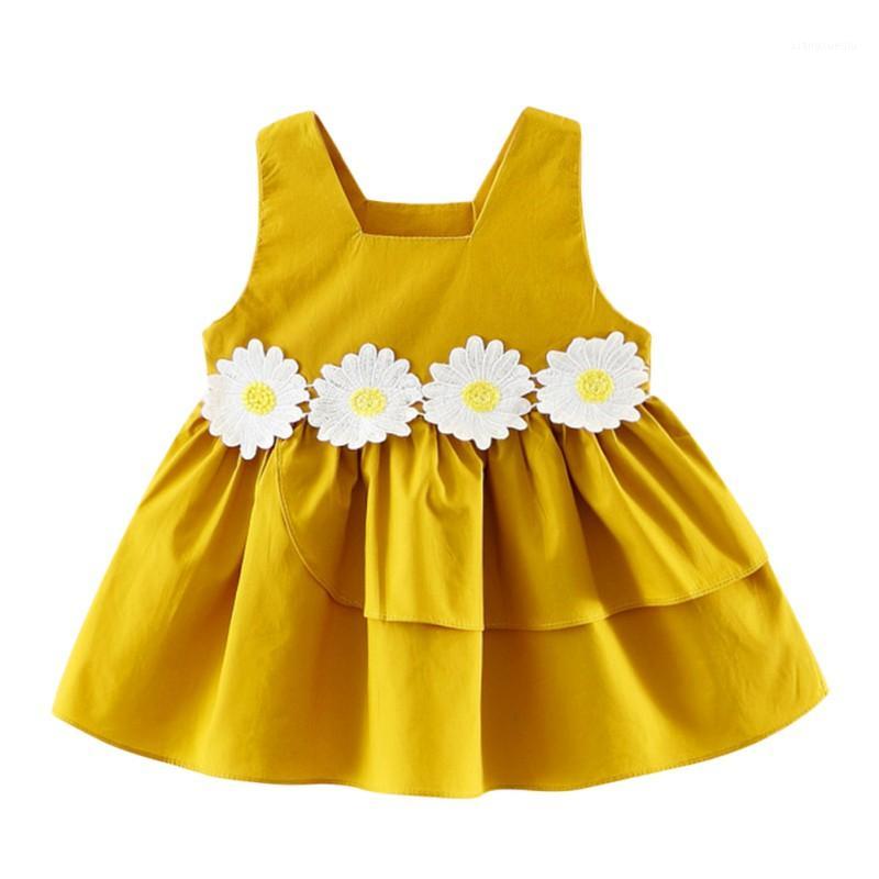 

Summer Kids Baby Girls Korean Style Sweet Flower Dress Sleeveless O Neck Summer Dress For Children Girls1, Green
