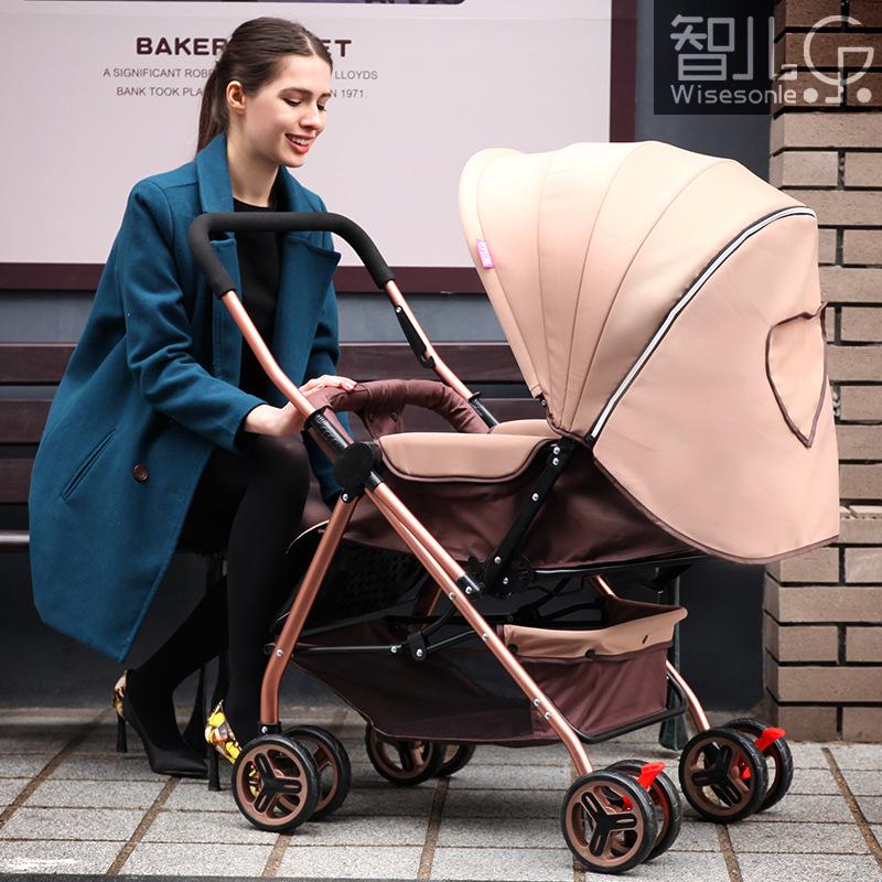 

Baby stroller high landscape light two-way trolley can sit and lie baby stroller 3 in 1 with car seat carreola para