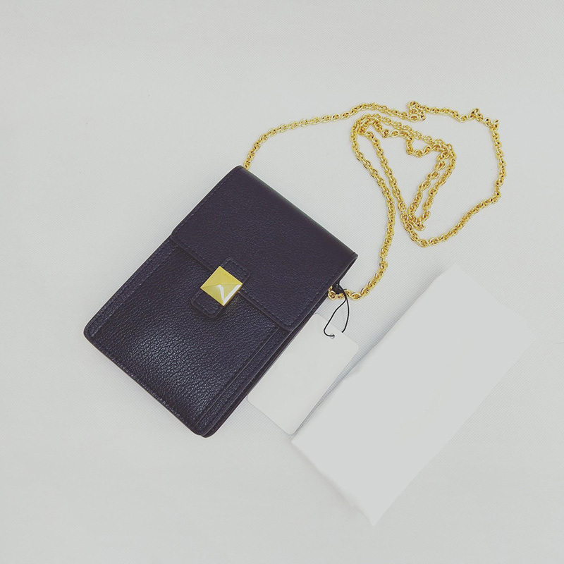 

2020 nova marca de luxo genuno couro corrente bolsa feminina 2020 do telefone mvel um ombro diagonal cruz sobre o saco QJUS, Blue