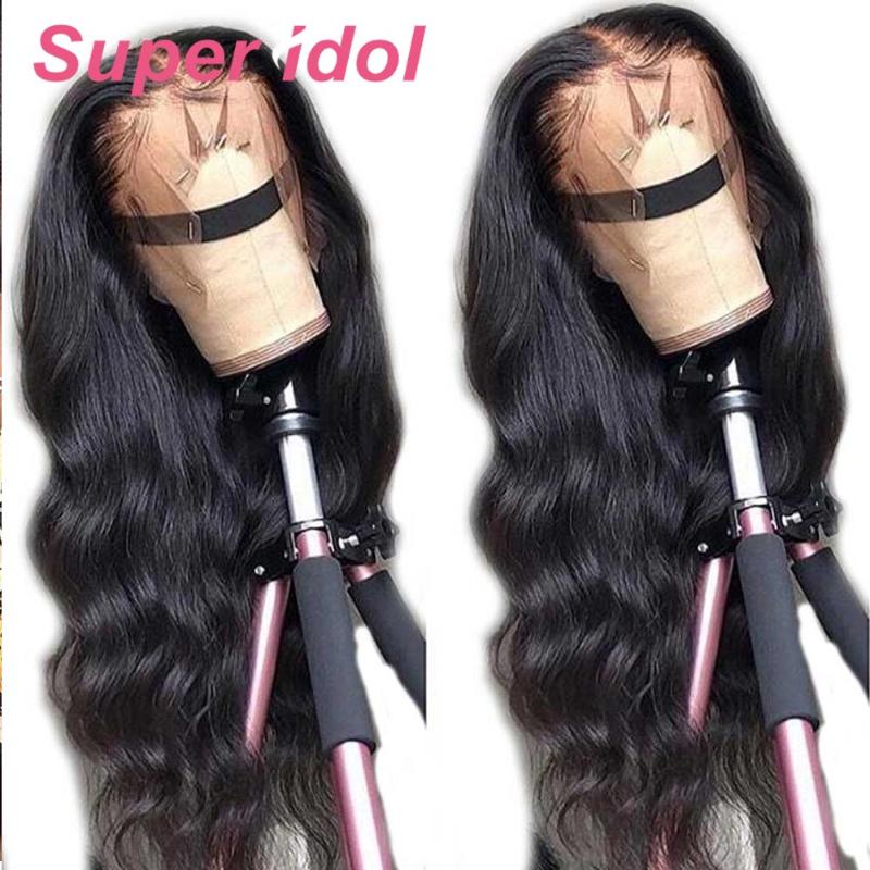 

Super 360 Lace Frontal Wigs Body Wave Lace Front Human Hair Wigs 150 Density 26 Inch Remy Brazilian Hair for woman, Natural color