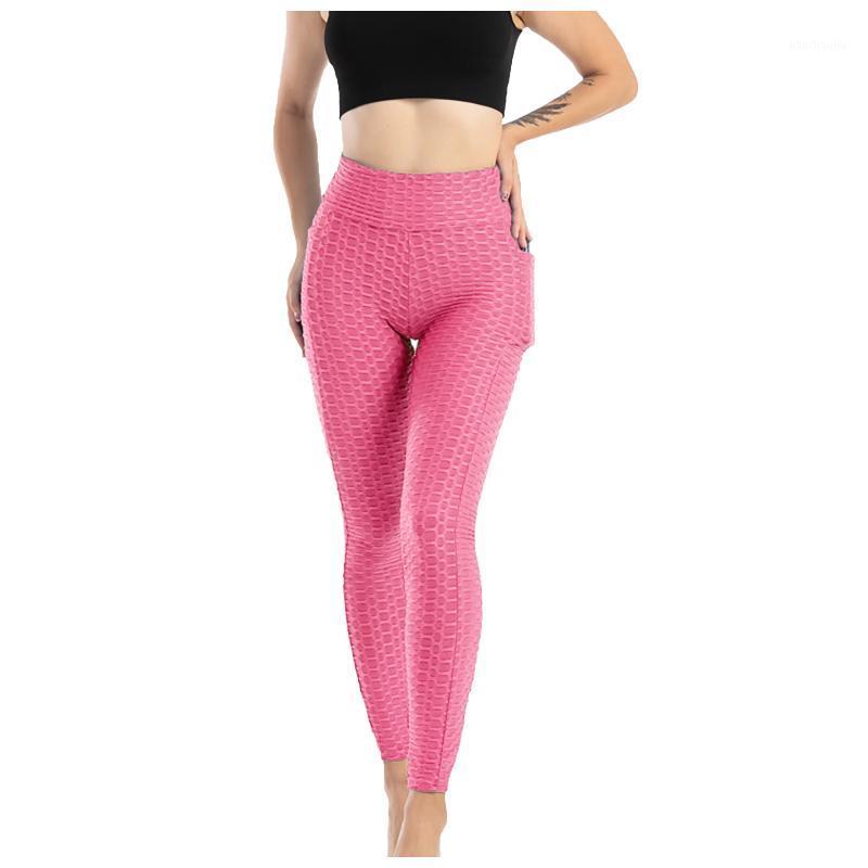 

2021 Fitness Female Full Length Leggings Running Pants Comfortable And Formfitting Yoga Pants High Waist Fitness Stretch Trouse1, Pink