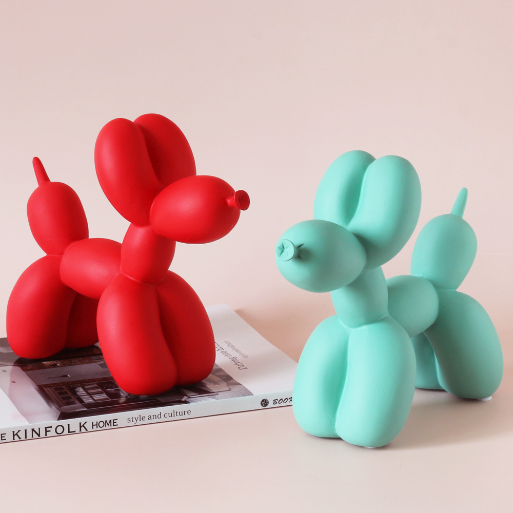 

Nordic Creative Balloon Dog Resin Dog Figurine Matte Color Living Room Kids Bedroom Decoration Home Desktop Ornaments Modern New 201201
