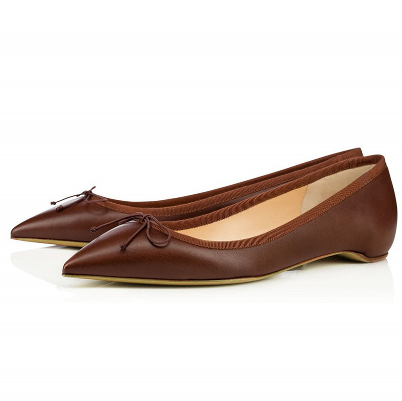 

new 2020 comfortable spring simple color solid female flat genuine leather size large office shoes TL-A0248 9O5L, Beige