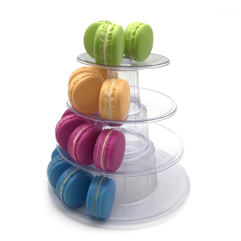 

Baking & Pastry Tools 4 Tier Macaron Display Stand Cupcake Tower Rack Cake PVC Tray Wedding Birthday Party Decor Decorating Bakeware