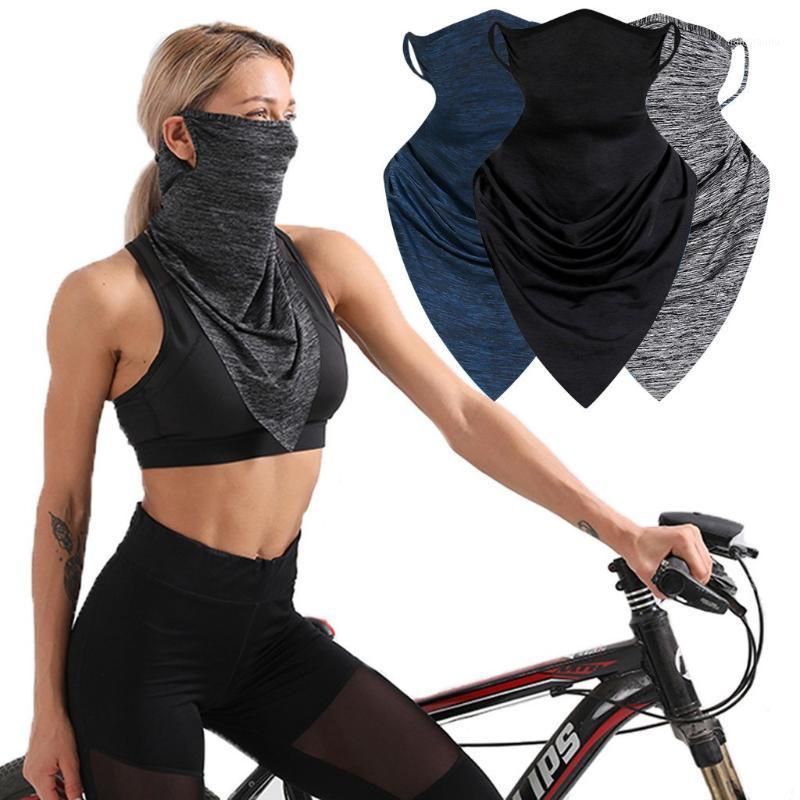 

#H40 Fashion Unisex Women Men Sport Hiking Scarves Bandana Ear Loops Balaclava Neck Gaiters Face Cover for Cycling Dustproof1, Light gray