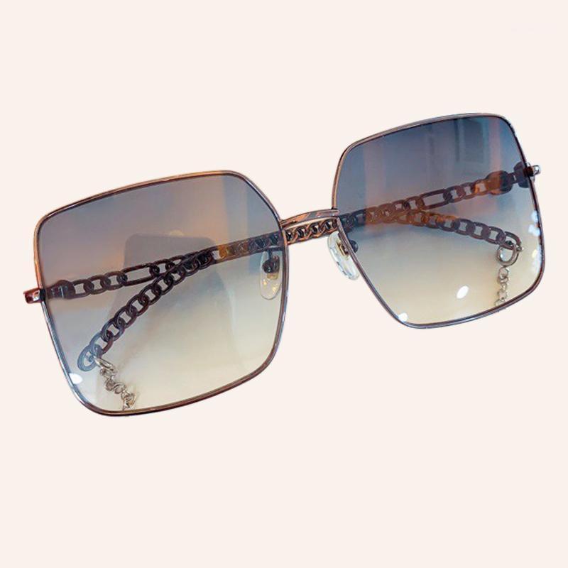 

Retro Brand Square Sunglasses Luxury Women Chain Sun Glasses Shades UV400 gafas de sol1