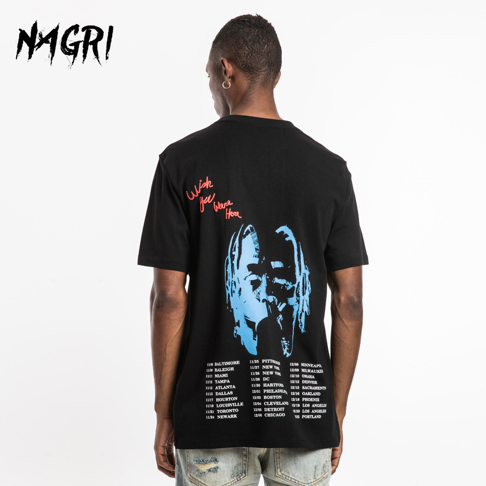 

NAGRI Hip Hop Casual Men T Shirt Travis Scott ASTROWORLD Fashion Letter Print YOU WERE HERE Harajuku T-Shirts Men Tee Tops LJ200827, Black