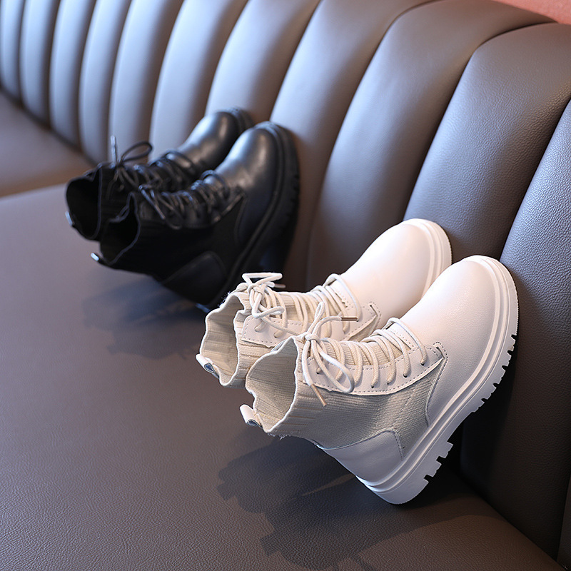 

2020 Autumn Winter Children' boots Girls Boys Martin Boots Casual Ankle Shoes Kids Fashion Sneakers Baby Snow Boots SYY174 Y1125, Black;grey