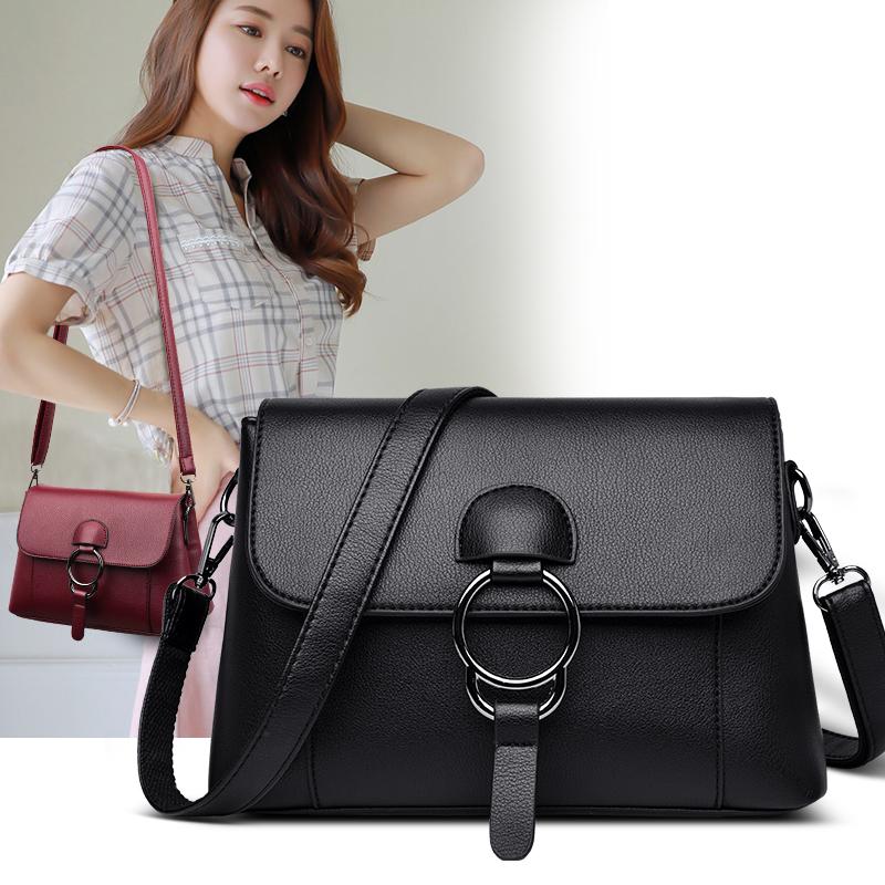 

Women Leather Shoulder Bag Messenger Bag Shopping Handbag Female Travel Casual Purse Crossbody Bags Ladies Tote, Black