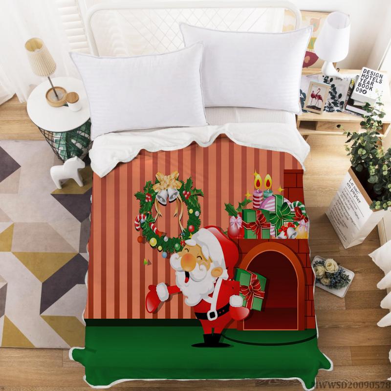 

Merry Christmas Santa Claus Design Blanket 3D Creative Blanket Super Soft Fashionable Bedroom Decor