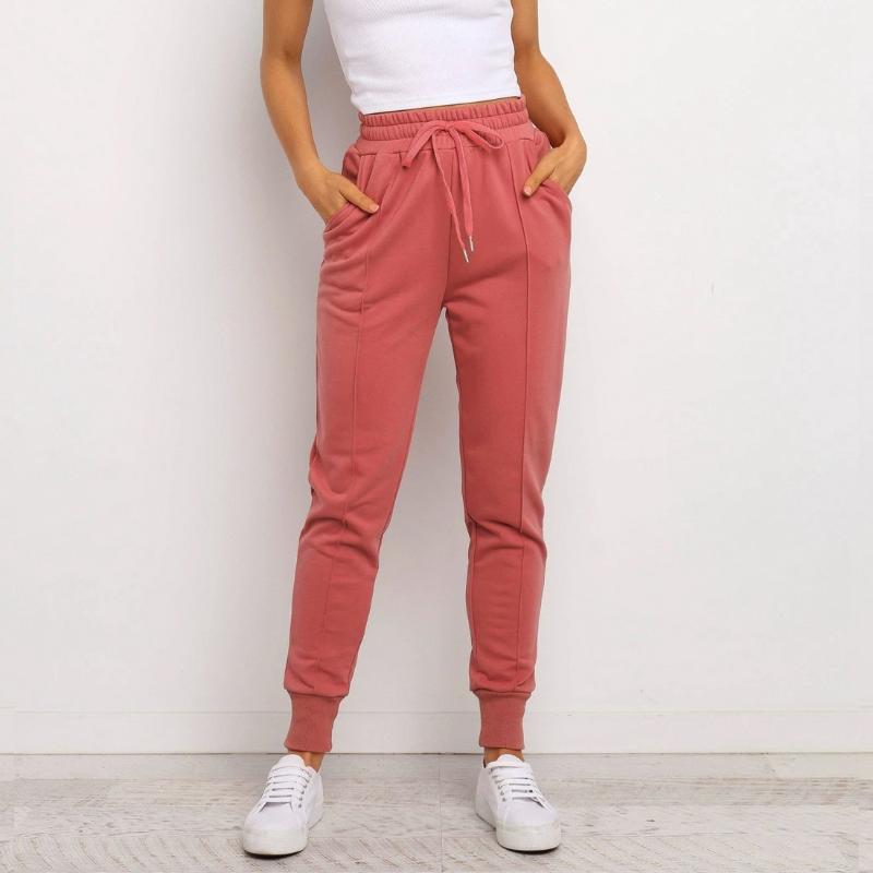 

New Arrival Women Sweatpants Jogging Bottoms Female Sports Trousers Casual Ladies Running Fitness Training Pants Loose Dropship, Reddish orange