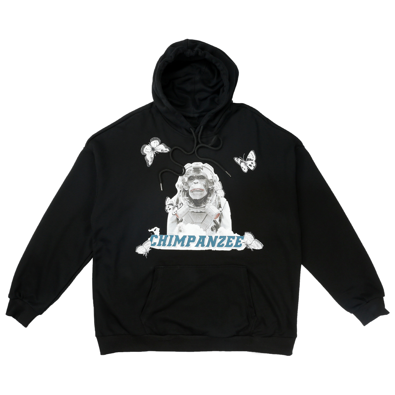 

2021 New Autumn Cotton Pullover Space Gorilla Butterfly Harajuku Hip Hop Streetwear Hoodie Men Loose Hooded Sweatshirt Black 4uqm, White