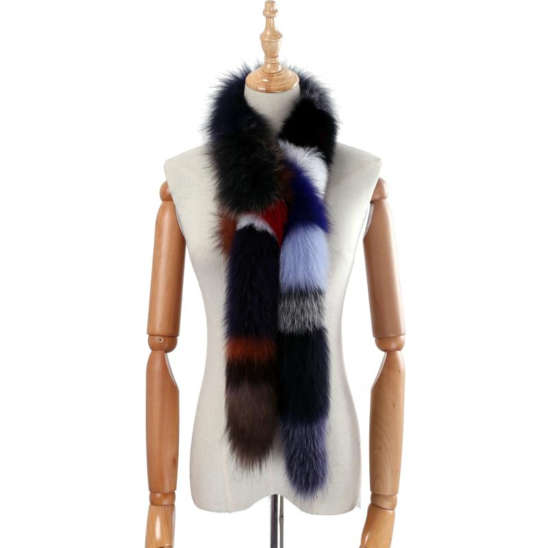 

2020 Brand New Genuine Real Fur Long Scarf Women's Fashion Fur Scarves Winter Wraps Fluffy Warm Luxury Scarfs Multicolor