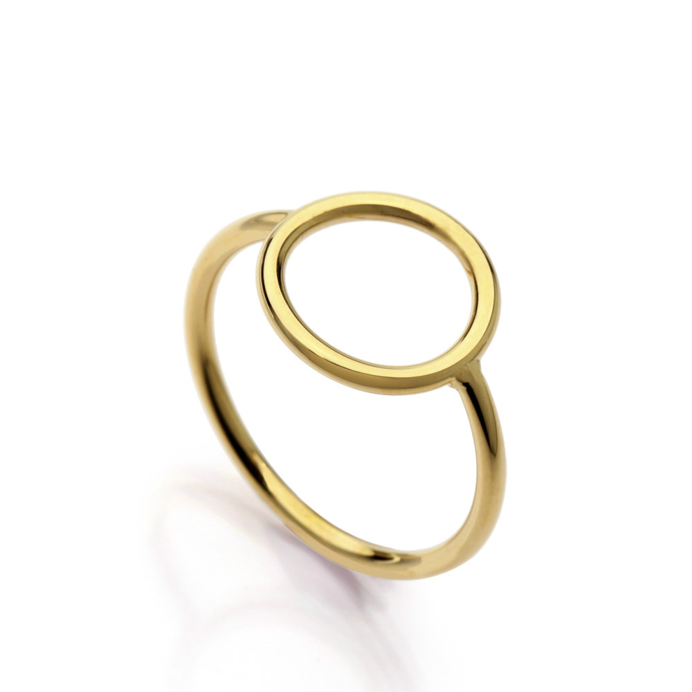 

VAROLE Brand New Gold Color Simple Circle Rings For Women Party Finger Ring Female Fashion Girl Prevent Allergy Jewelry
