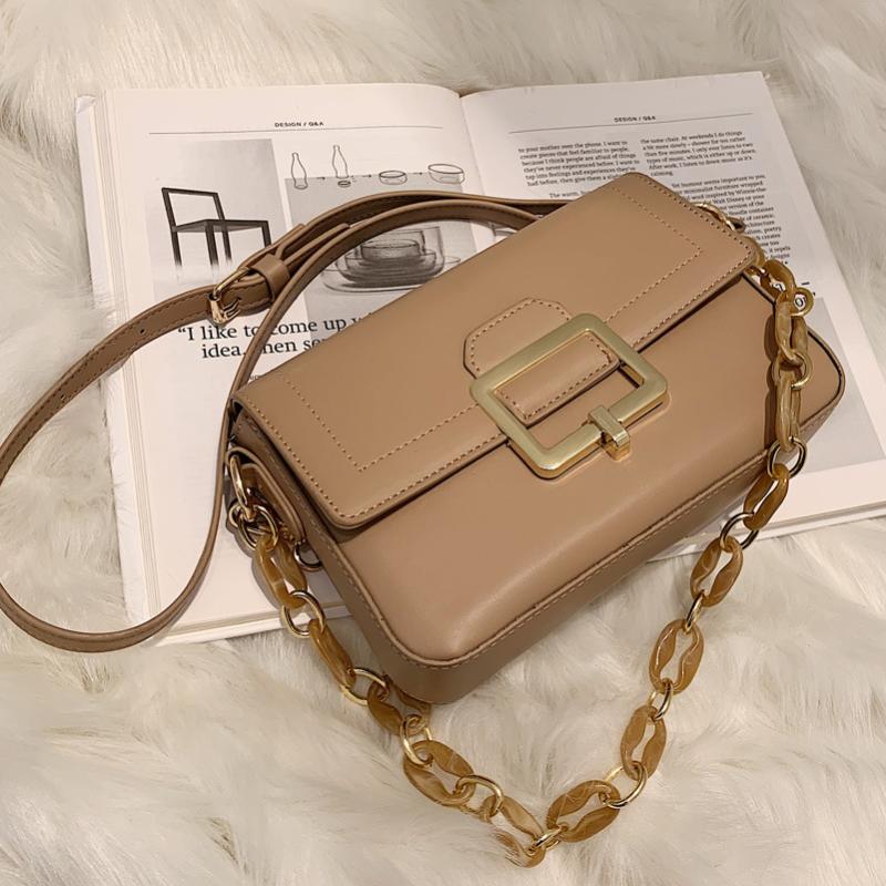 

Hand Bags Women 2021 Latest style PU Leather Shoulder Bags All-match Casual brand Chains Totes Bag Nigh quality Crossbody Bag, Black