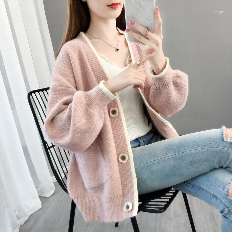 

2020 Women' Sweaters Autumn Female Cardigan Knitted Korean Cardigans for Women Long Sleeve Sweater Fashion Ropa Mujer Pph21121, Blue