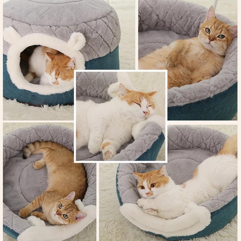 

Pet Cat Bed House Soft Small Dogs Cats Nest Plush Kennel Winter Warm Sleeping Pet Dog Bed Mat Supplies1