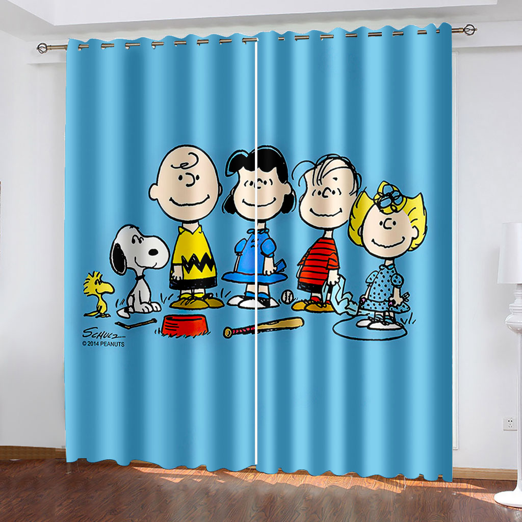 

Customized size Entertainment cartoon characters Blackout 3D Window Curtains For Living Room, White