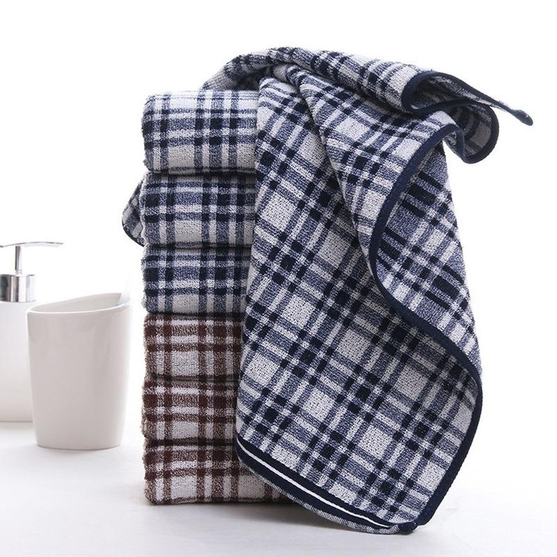 

Hand Towel 1pcs 33x74cm Check Hand Towel Facial Care Bathroom Sports Household Non-disposable, Lange