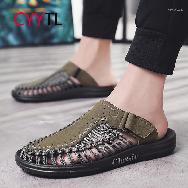 

CYYTL Summer Fashion Men Slippers Breathable Handmade Sandals Soft Outdoor Beach Shoes Male Flip Flops Chaussure Homme Zapatos1, 9912