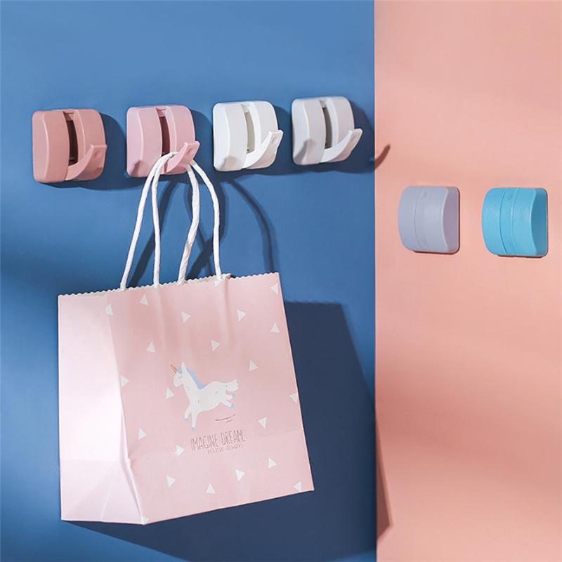 

New Creative Candy Color Wall Hook 1PC Strong Non-marking Hook Free Punching Free Nail Hooks Decorative 1021#30