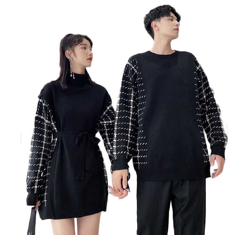 

Matching Couple Clothes Female Male Christmas Party Valentine's Day Boyfriend Girlfriend Casual Half Turtleneck Pullover Sweater, Male sweater