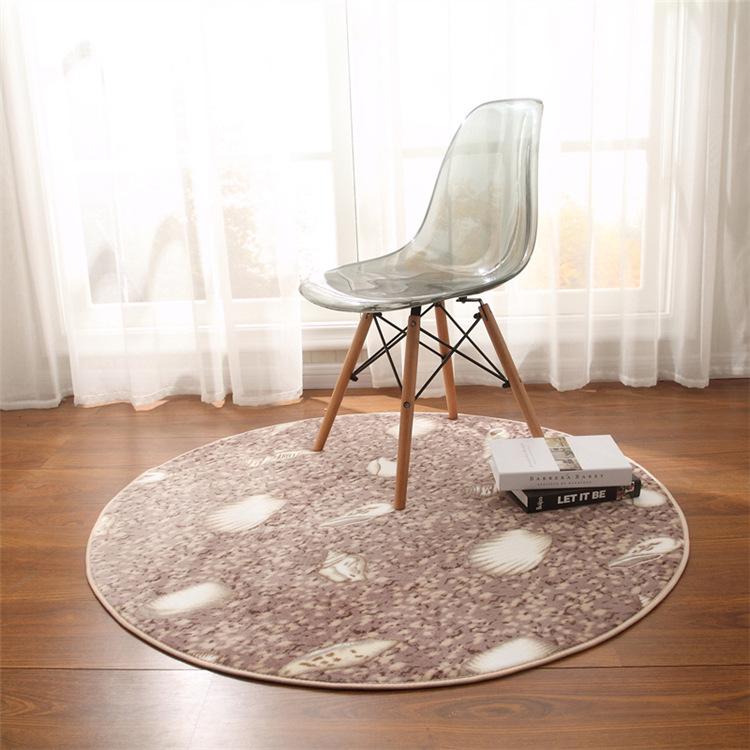 

Zeegle Coral Fleece Anti-skid Round Floor Carpets For Living Room Kids Bedroom Area Rug Soft Yoga Mats Office Chair Floor Mats, Ziluolan