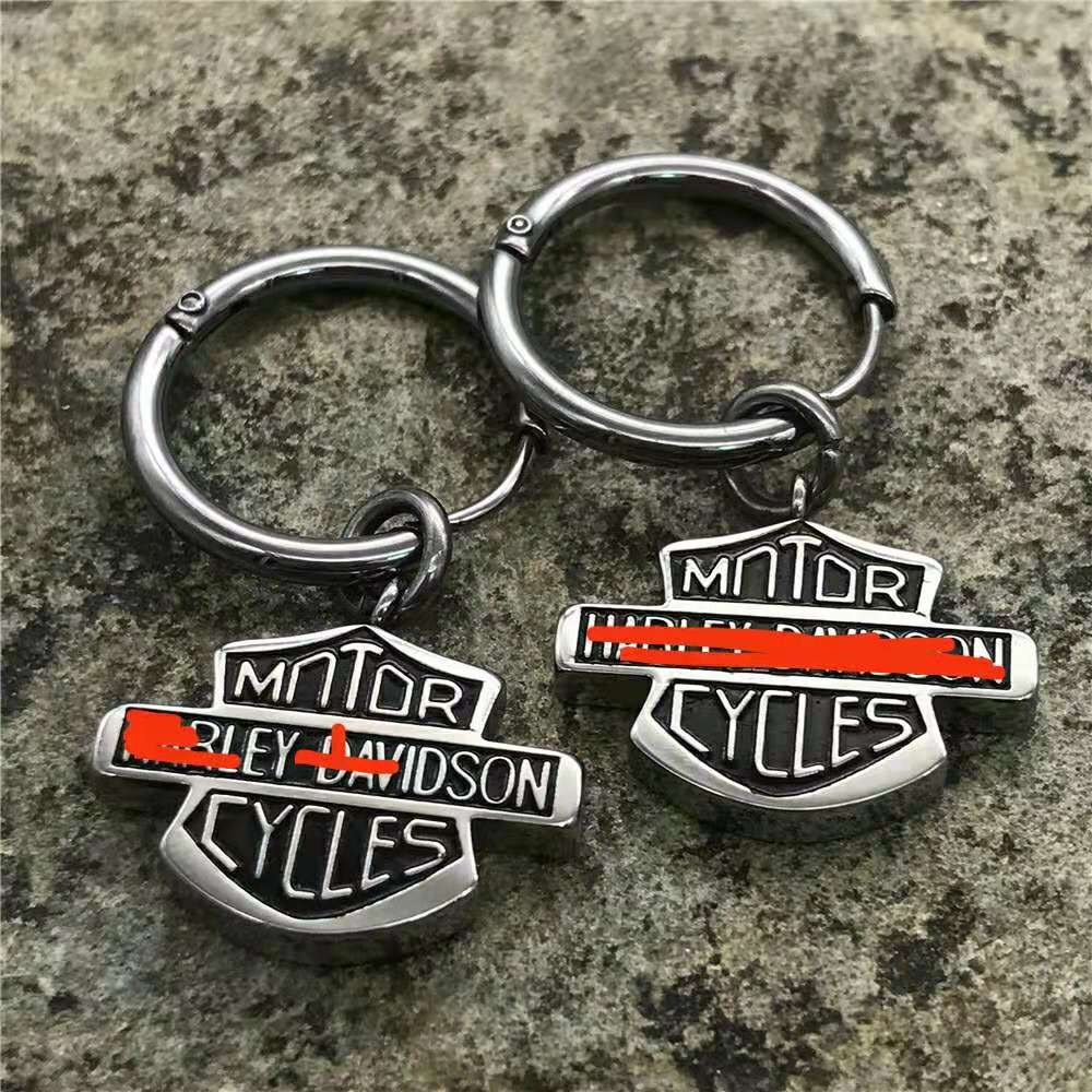 

New American European Motorcyclist Harley Stainless Steel Pendant Earrings Free Shipping, Golden