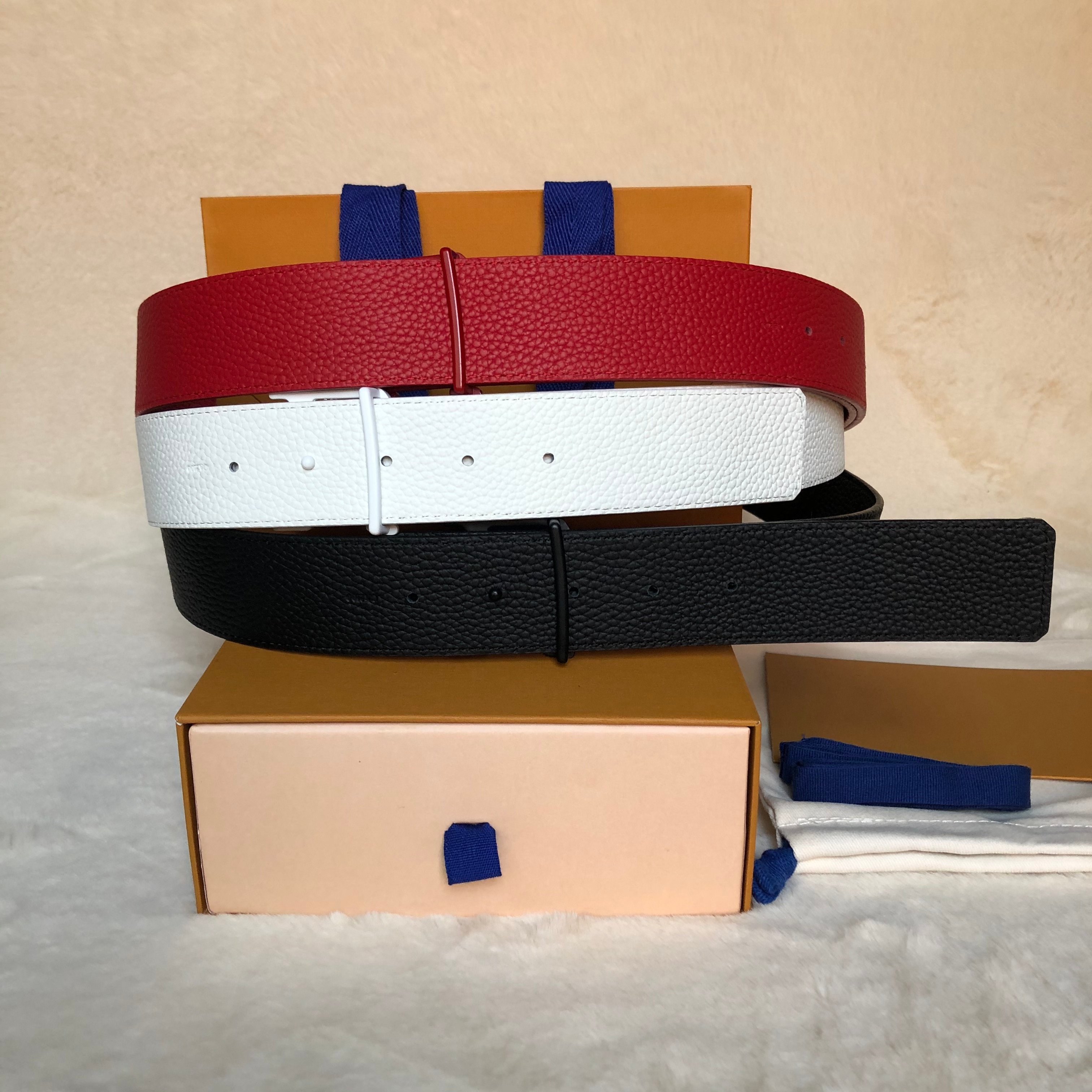 

Classic best quality black white red genuine leather men belt with box classic brown letter black white brown grid men belt free shipping, Belt with yellow box