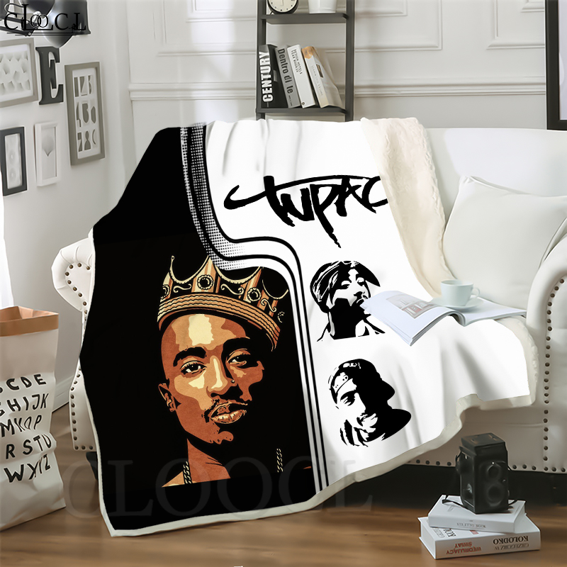 

CLOOCL New Rapper 2Pac 3D Print Harajuku Air Conditioning Blanket Sofa Teens Bedding Throw Blankets Plush Quilt