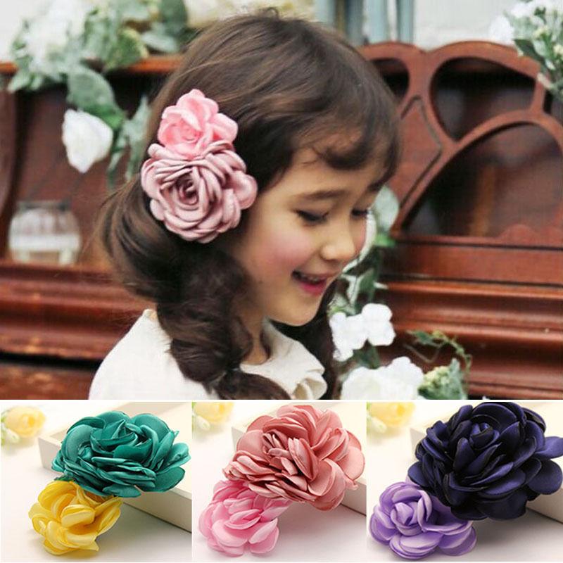 

Big Rose Flower Hairpin Children Kids Baby Girls Hair Accessories Barrettes, Yellow
