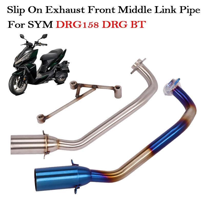 

Slip On Full Exhaust System Motorcycle Exhaust Modified Escape Moto Muffler Front Middle Link Pipe For SYM DRG BT DRG158 DRG 1581