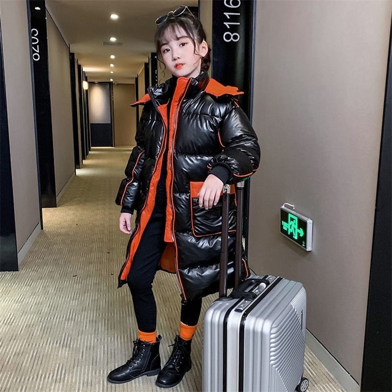 

OLEKID 2020 -30 Degree Russian Winter Jacket For Girls Waterproof Shiny Girls Outerwear Coat 3-14 Years Kids Teenage Girl Parka LJ201017, Silver