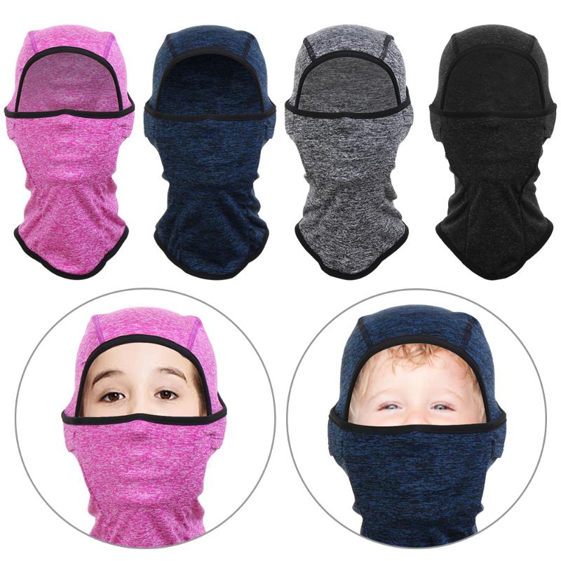 

Kids Balaclava Windproof Ski Face Covering Children Fleece Neck Warmer with Helmet Liner Hood Cycling Scarf For Boys Girls, Rose red